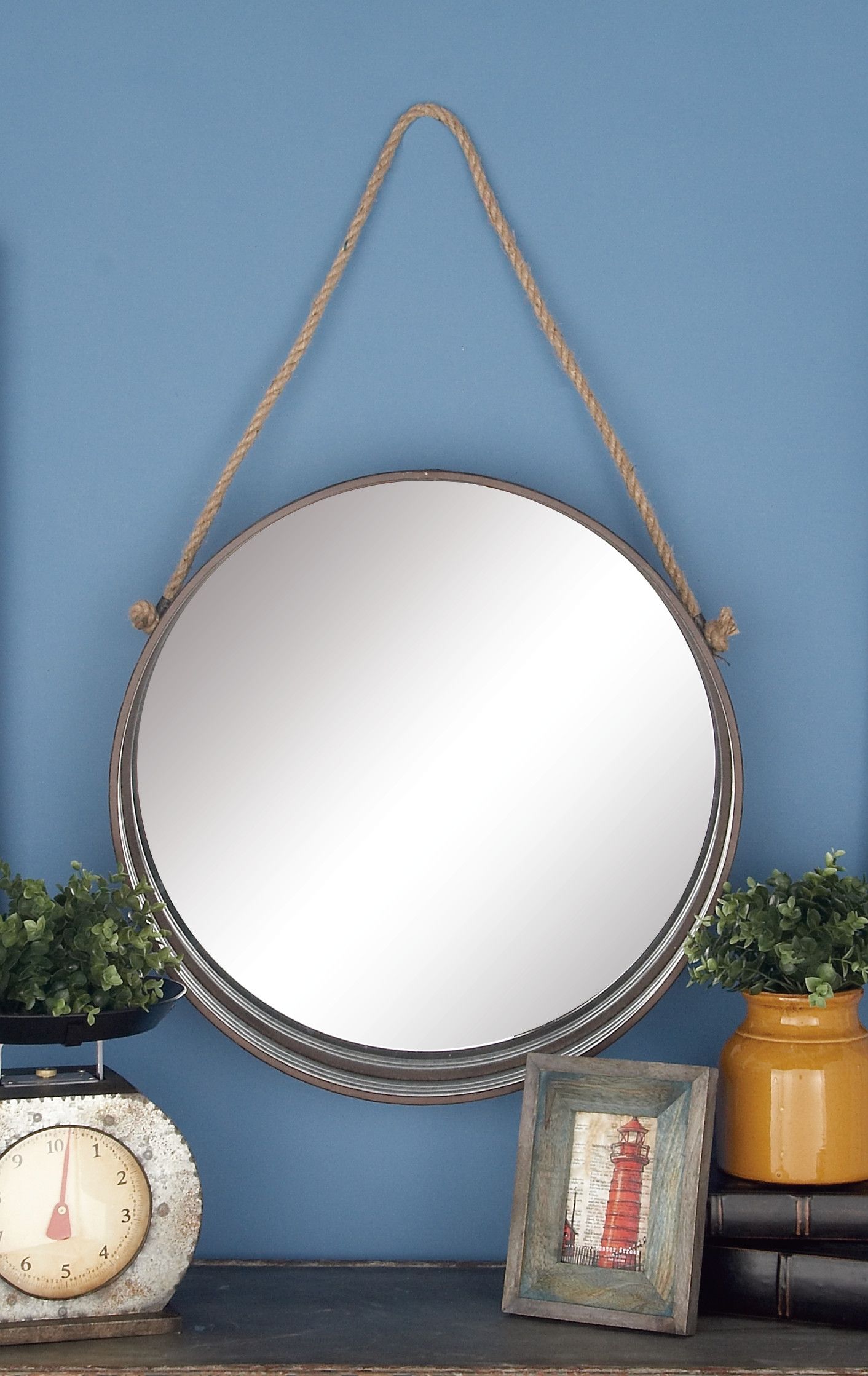 Set of 3 Grey Aluminum Farmhouse Wall Mirror 15quot 19quot 23quot