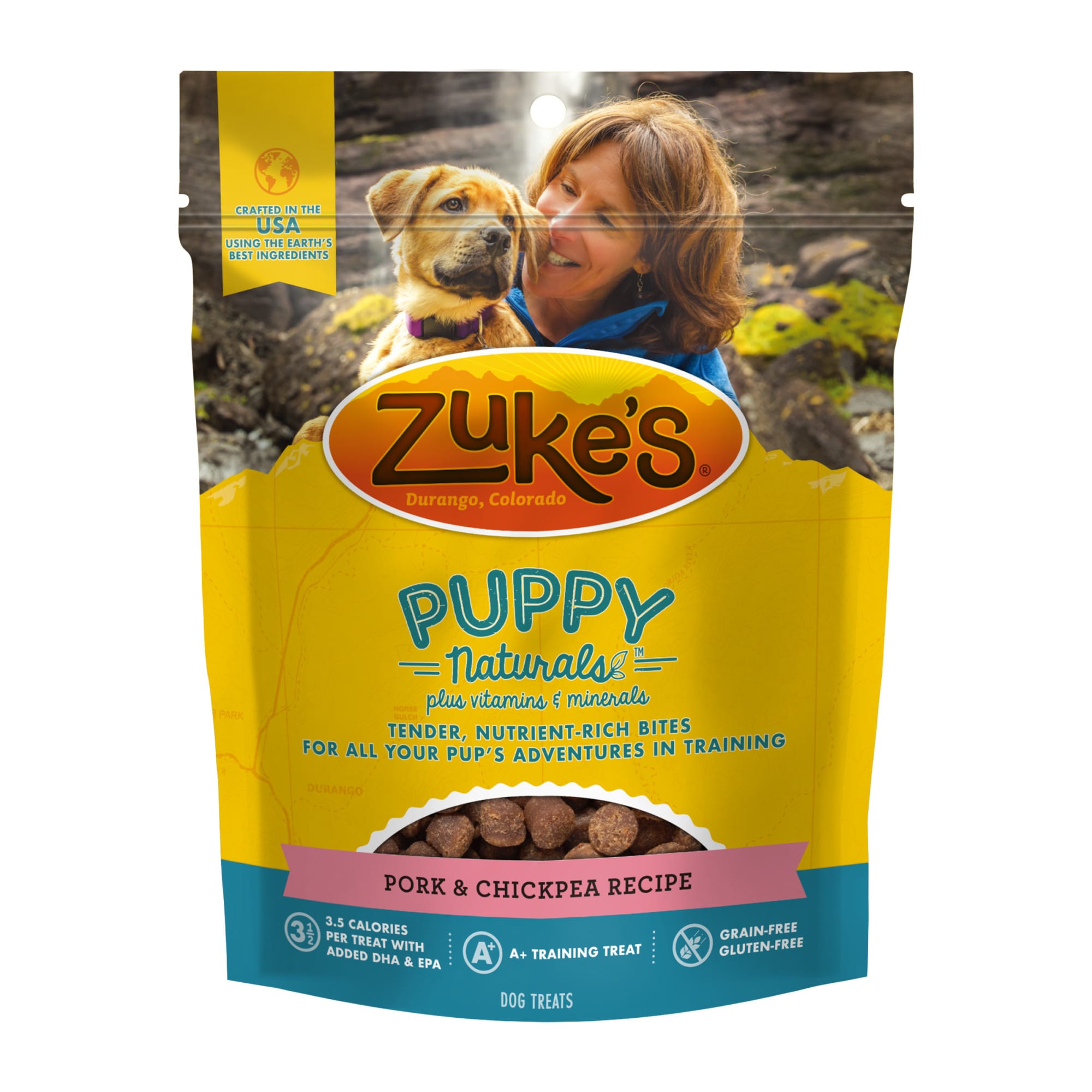 Zukes Naturals Pork  Chickpea Recipe Puppy Treats， 5 oz.