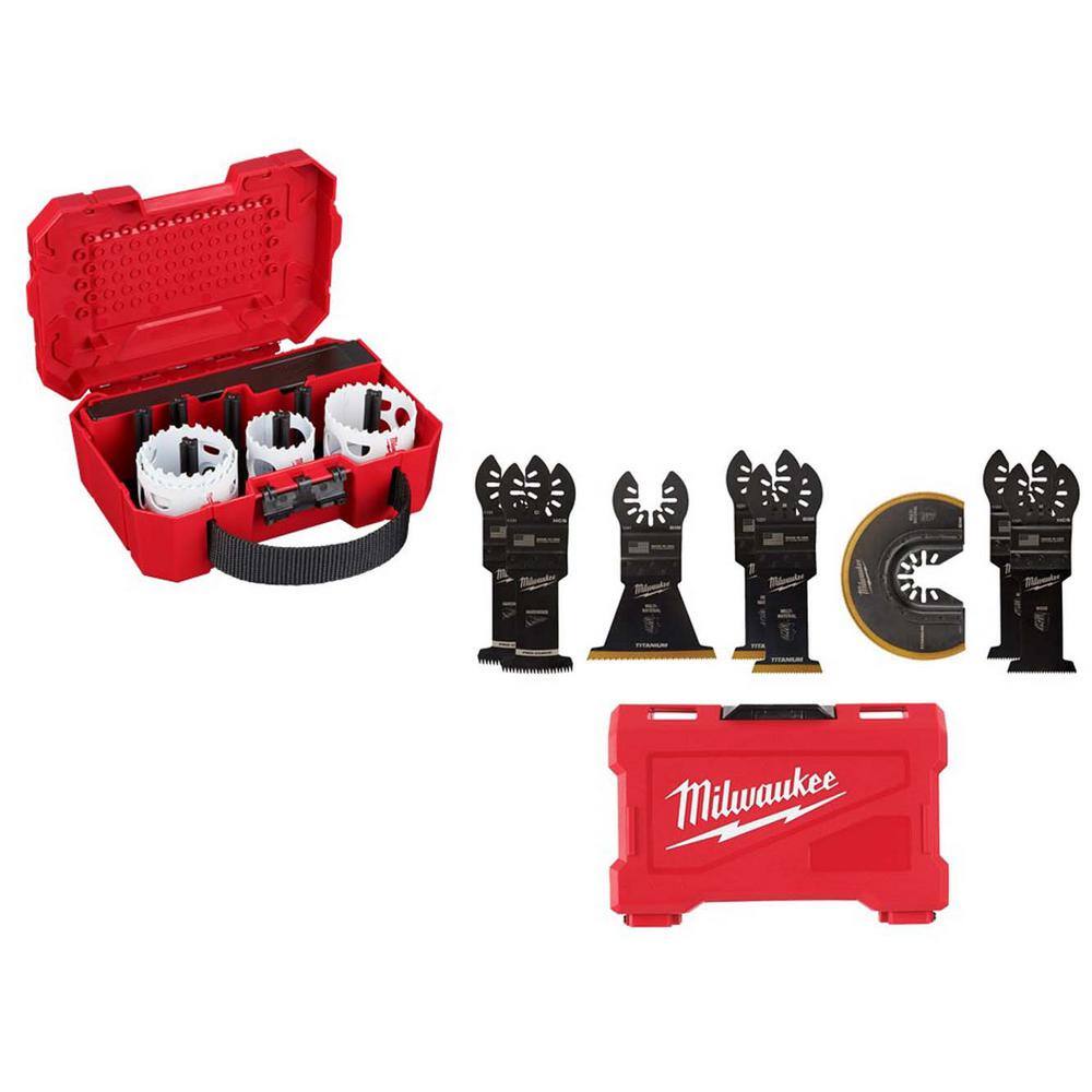 MW Oscillating Multi-Tool Blade Kit with Hole Dozer Bi-Metal Hole Saw Kit (16-Piece) 49-10-9212-49-22-4019