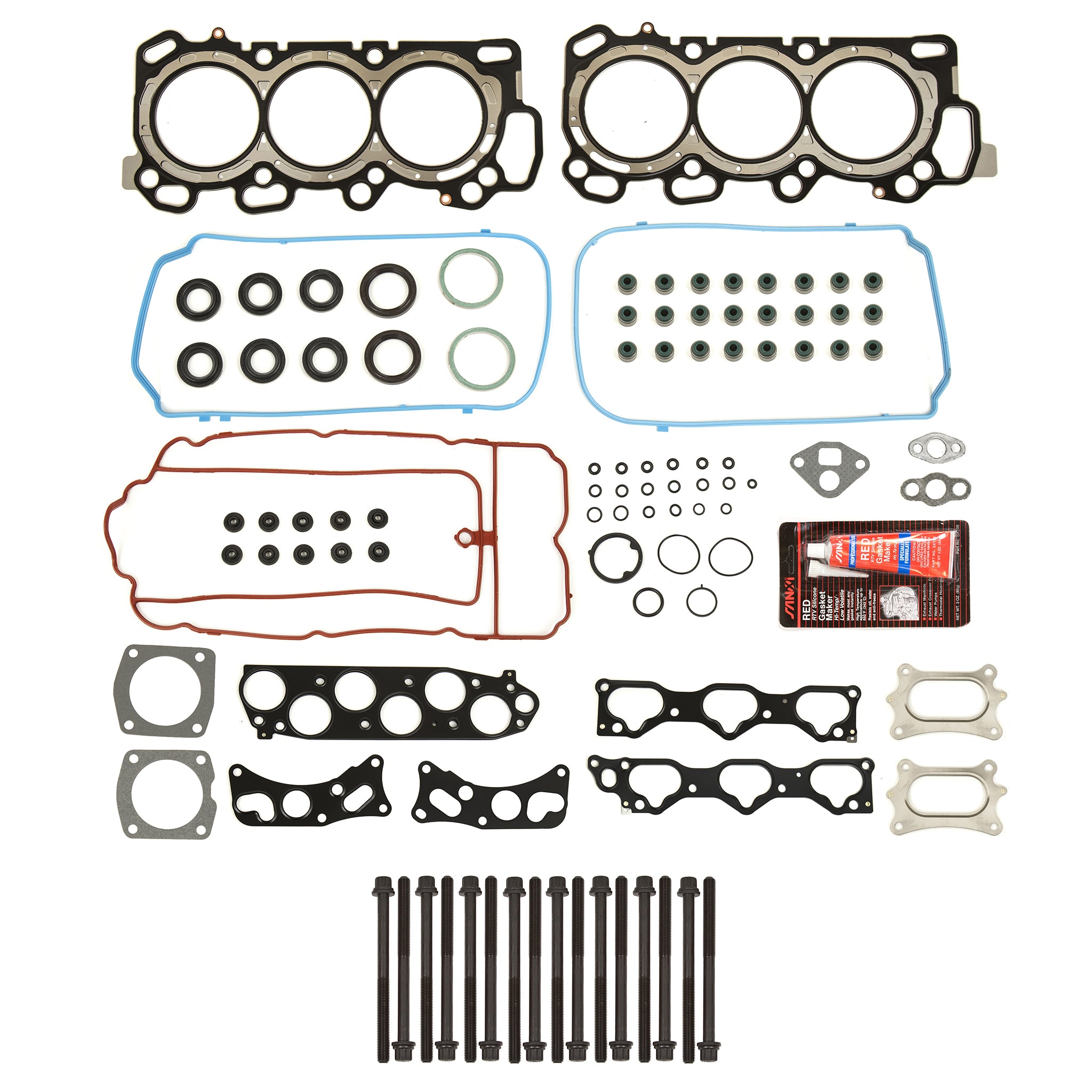 Evergreen HSHB4052 Head Gasket Set Head Bolts Fit 08-17 Acura RDX TL TSX Honda Accord 3.5 J35Y1 J35A7