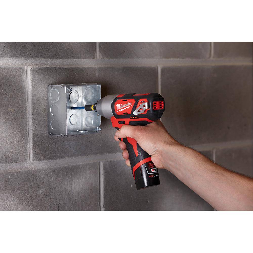 MW M12 12V Lithium-Ion Cordless Hackzall Reciprocating Saw Kit with M12 14 in. Hex Impact Driver 2420-21-2462-20