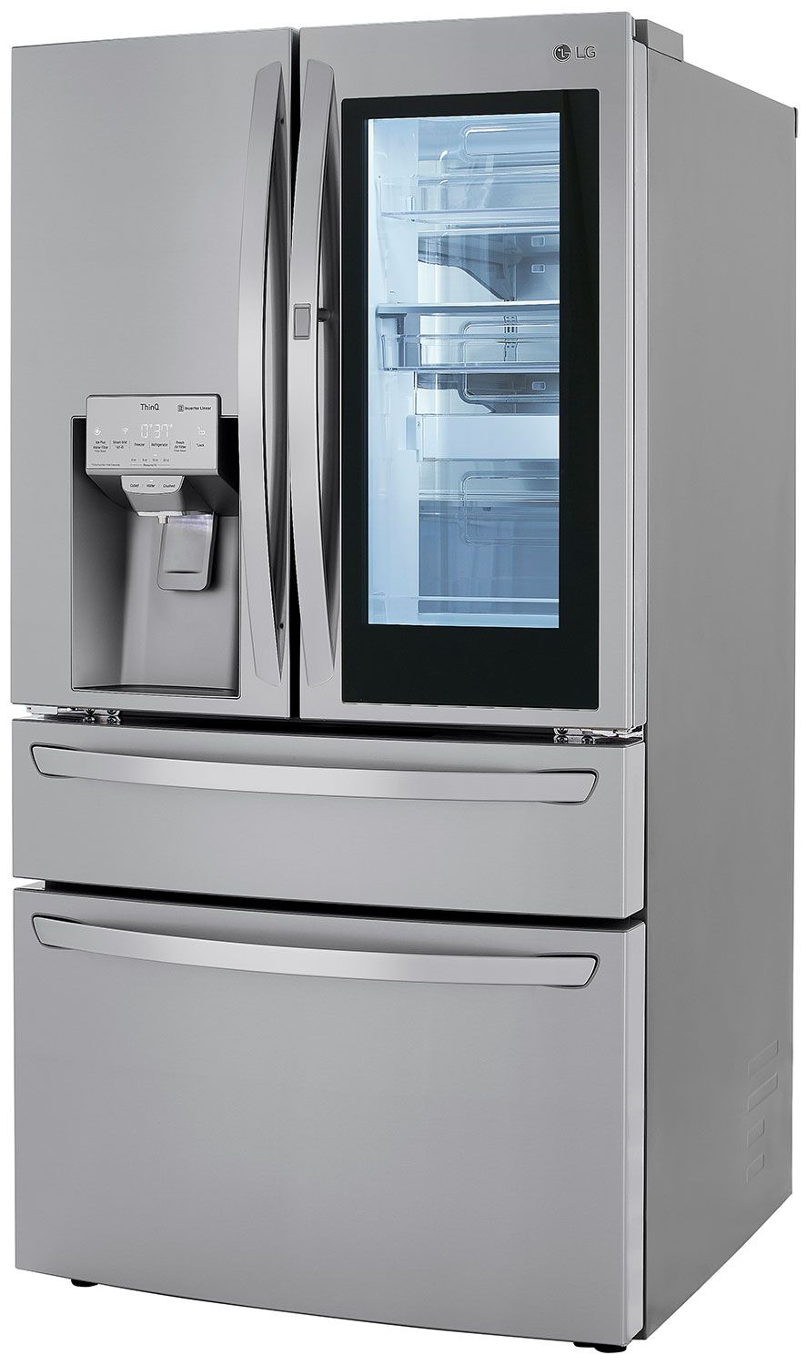 LG 23 Cu. Ft. PrintProof Stainless Steel Smart Wi-Fi Enabled InstaView Door-In-Door Counter-Depth Refrigerator With Craft Ice Maker