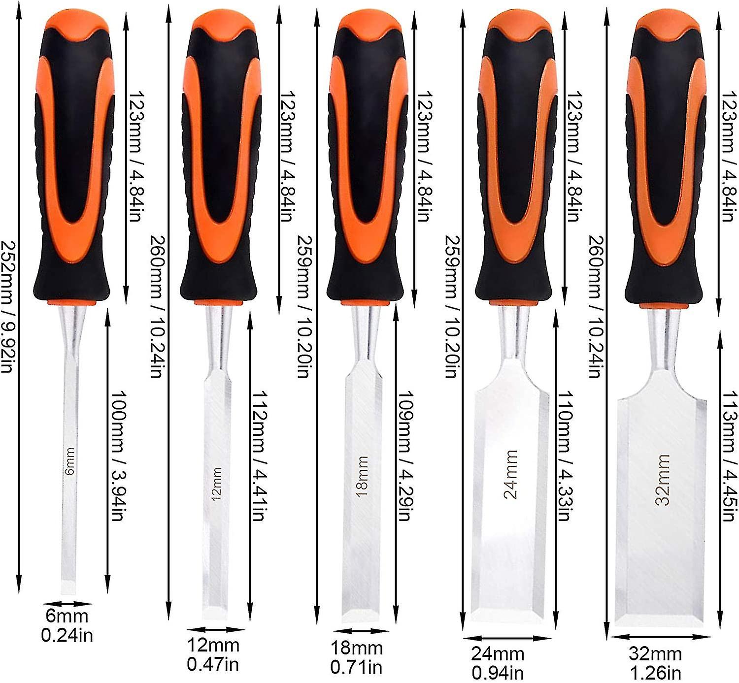 Carving Knife Set， 5 Pieces: 6，12，18，24，32 Mm High Quality Carpentry Tool - Carving And Amp; Diy， Hand Tool Carving Knife Wood Carving Chisel Tool Scr