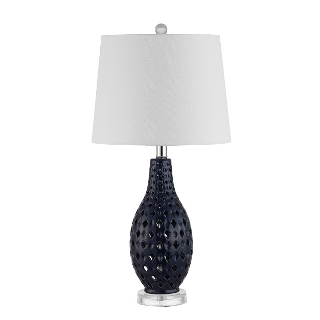 Harlem Ceramic Table Lamp Navy Safavieh