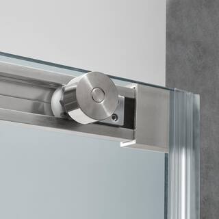 Glacier Bay Tidal 48 in. W x 78.74 in. H Sliding Semi Frameless Shower Door in Nickel GBSH152