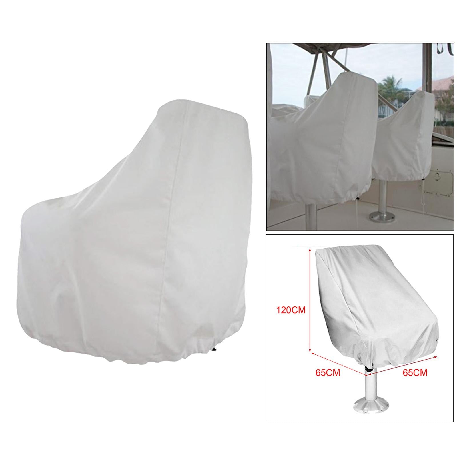 210D Single Boat Seat Cover， Dust Rain ， Sea Boat Outdoor Waterproof Resistant， Multicolor ， 65×65×120cm White