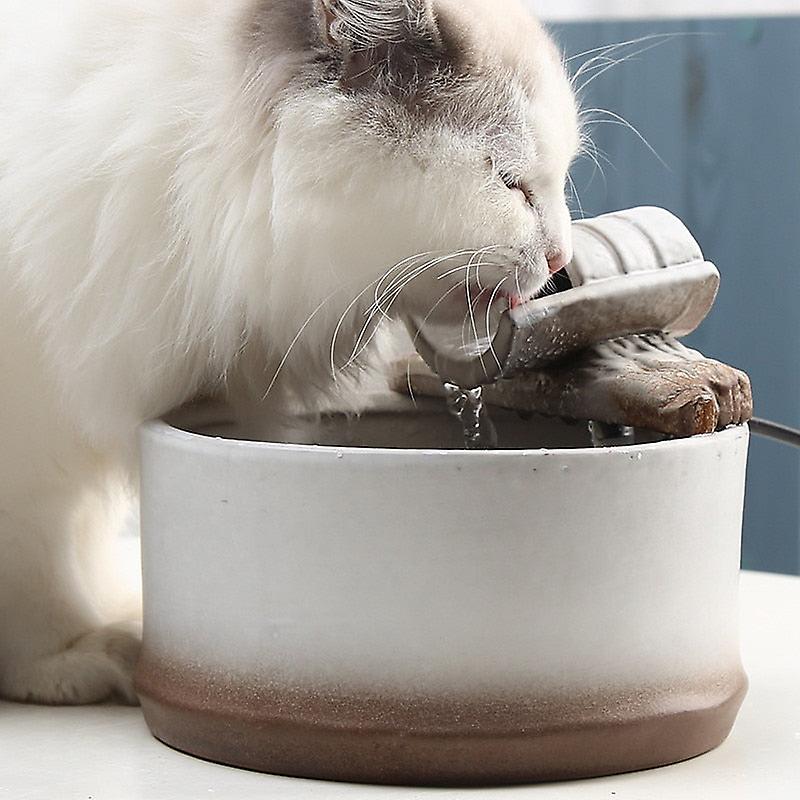 1.5L retro ceramic cat water fountain