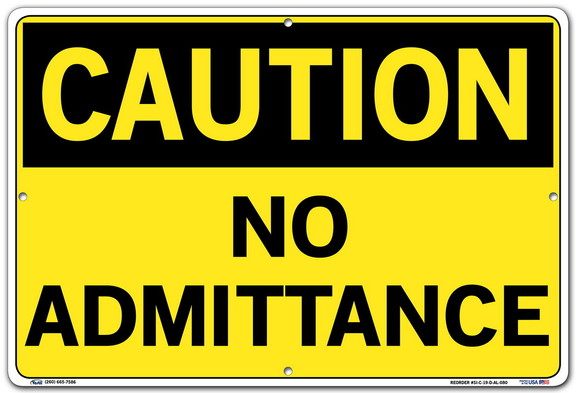 Vestil  SI C 19 D AL 080 sign caution 19 18.5x12.5...