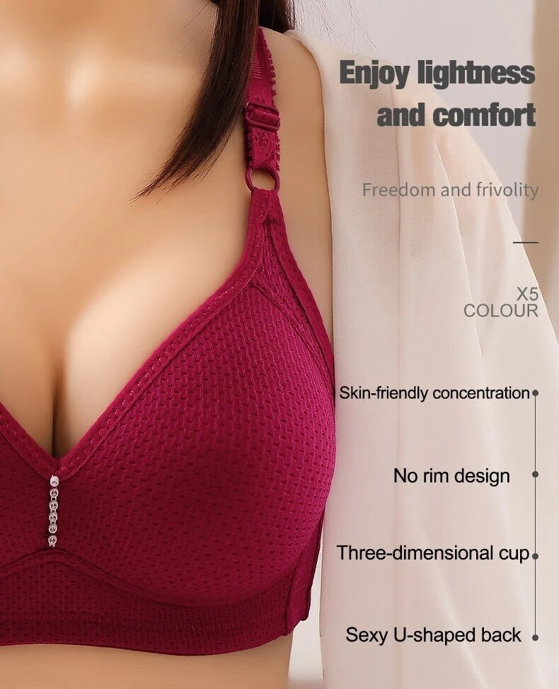 🔥Plus Size Bra Women Underwear Wire Free Comfort  Soft Breathable�