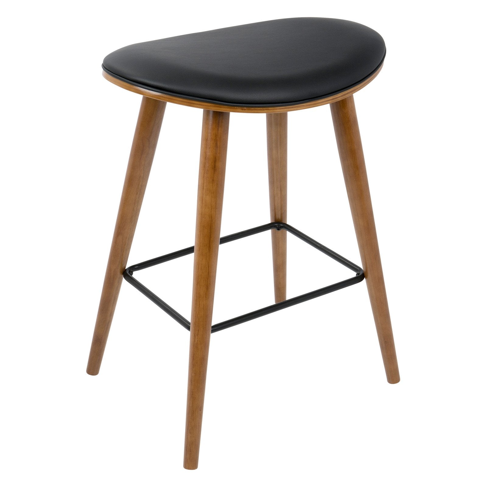 LumiSource Saddle 25.75 in. Mid-Century Modern Counter Stool - Set of 2