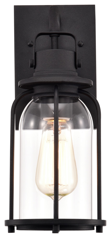 CHLOE Lighting CLARKE Transitional 1 Light Textured Black Outdoor Wall Sconce   Transitional   Outdoor Wall Lights And Sconces   by CHLOE Lighting  Inc.  Houzz