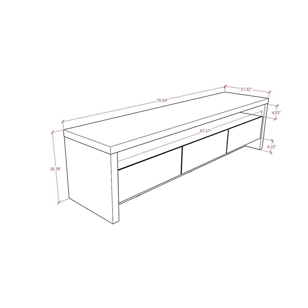 Manhattan Comfort Sylvan 85.43 In. Storage Media Cabinet Console