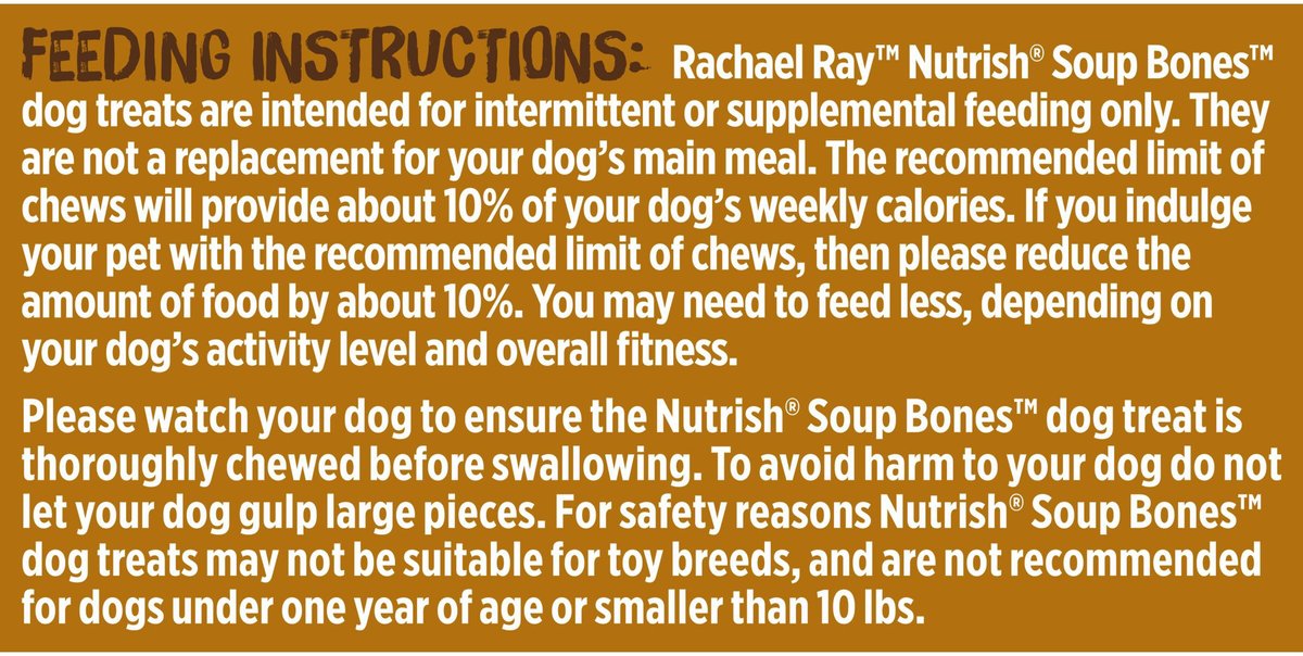 Rachael Ray Nutrish Soup Bones Long Lasting Chews Variety Pack Dog Treats， 22 Count