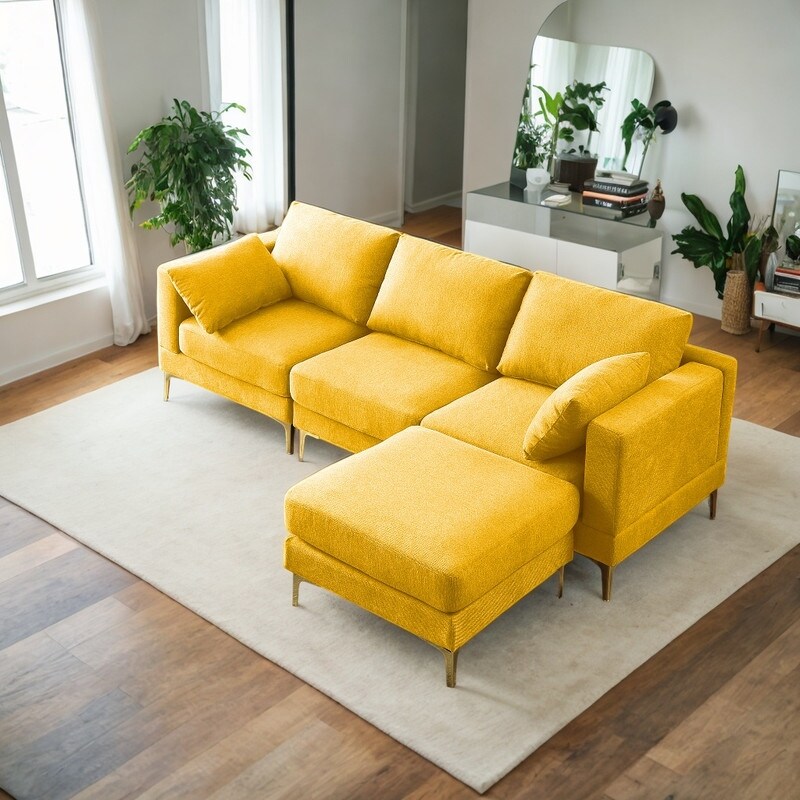 Modern Style L Shape Upholstered DIY Each Seat Sectional Sofa