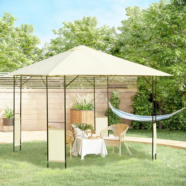 Outsunny 10 x27 X 10 x27 Outdoor Gazebo Canopy Modern Canopy Shelter With Weather Resistant Roof amp Steel Frame For Parties Bbqs amp Shade