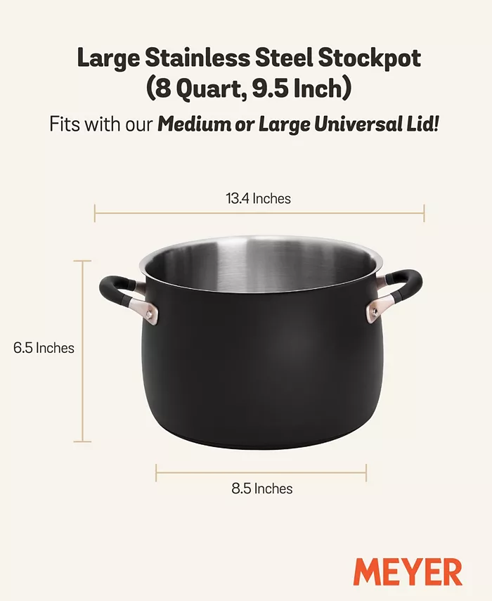 Meyer Accent Series Stainless Steel 8-Quart Stockpot