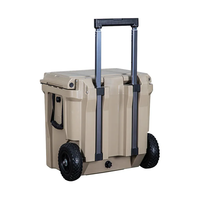 Rouser Outdoor 35QT Trolley Suitcase Camping Fishing Hiking Picnic Corona Cooler Box Car Rotomolded Cooler with Wheels