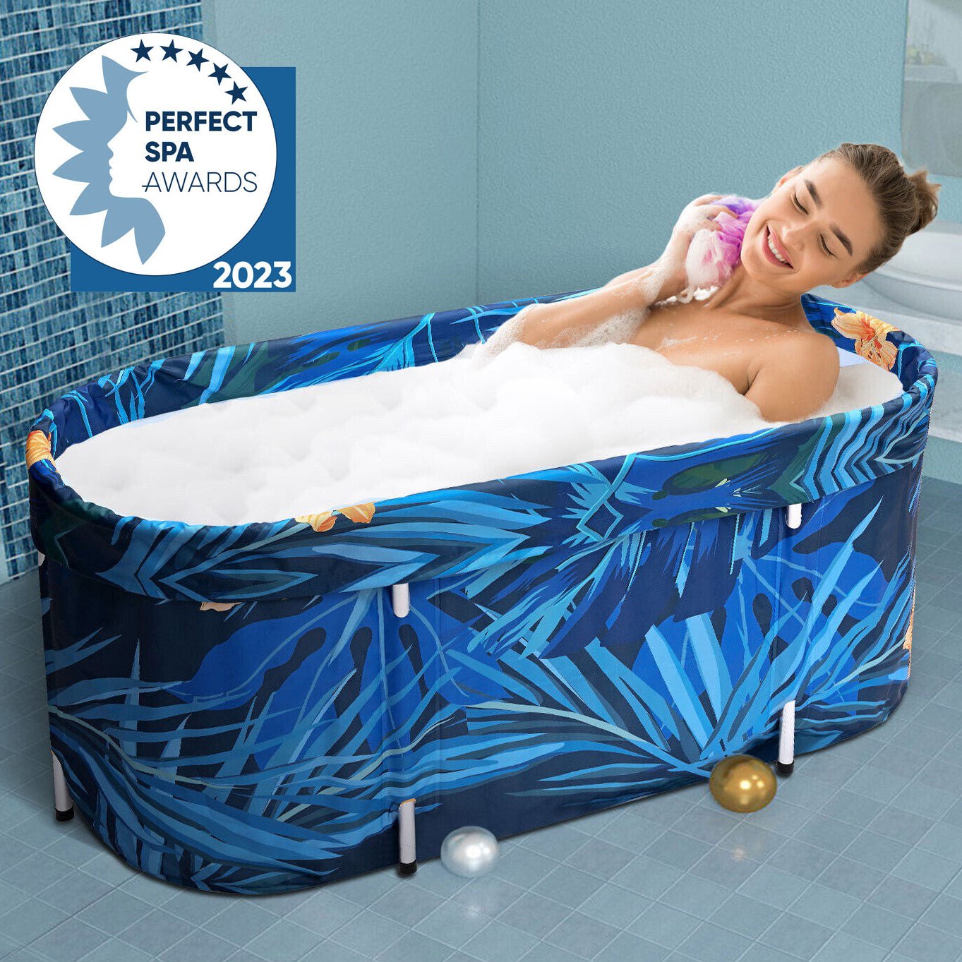 De-Stress 2023 Large Portable Folding Soaking Bathtub For Adults