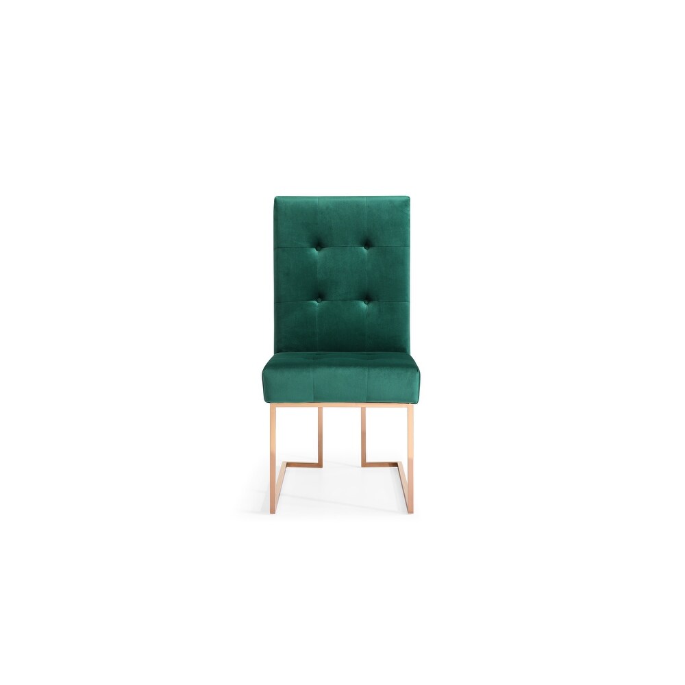 Modrest Legend Modern Green Velvet   Rose Gold Dining Chair (Set of 2)