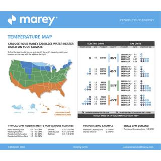 MAREY 8.34 GPM CSA Certified Residential Multiple Points of Use Liquid Propane Gas Tankless Water Heater GA24CSALP