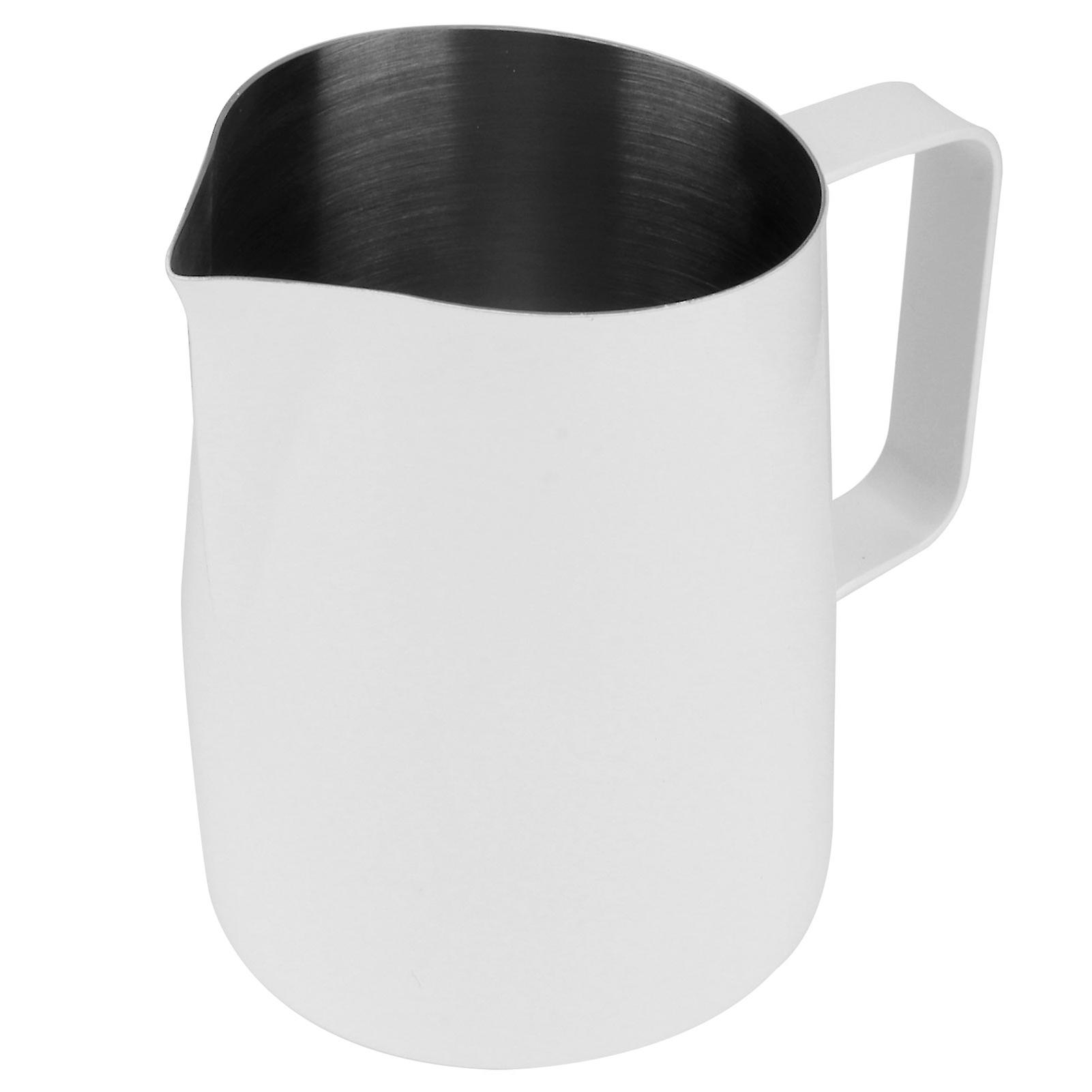 600ml Coffee Mug Cup Stainless Steel Milk Coffee Frothing Jug for Home Coffee Use White