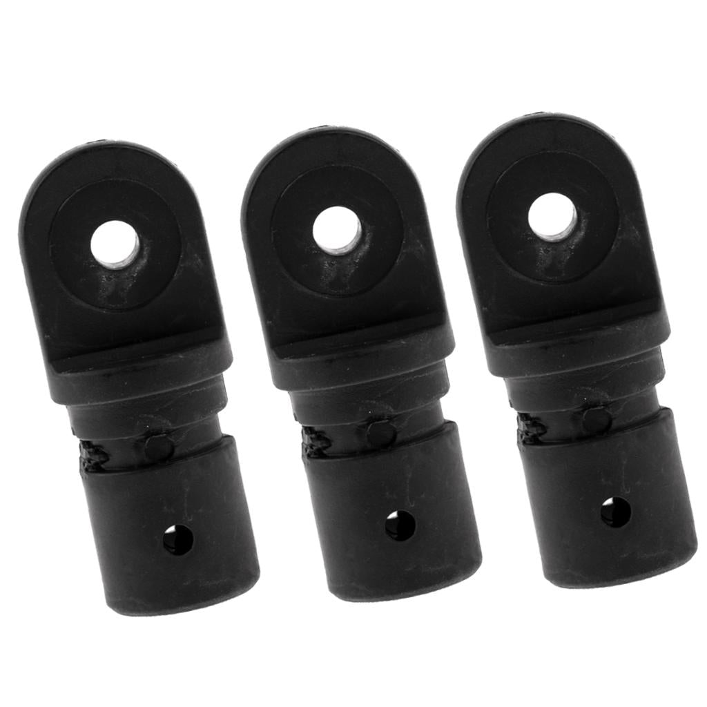 3 Pack Marine Boat Bimini Top Fitting， 7/8 inch Internal Eye End Insert Hardware Accessories， Nylon， Black