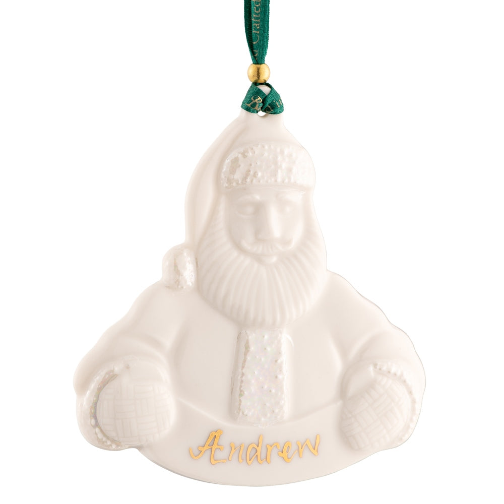 Belleek Classic Santa Claus Merry Christmas Ornament