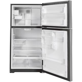 GE 19.2 cu. ft. Top Freezer Refrigerator in Stainless Steel with Reversible Door Hinge GIE19JSNRSS