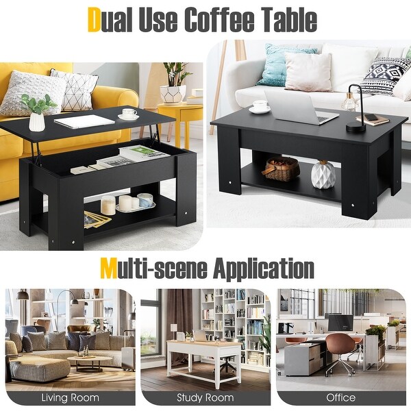 Costway Lift Top Coffee Table Modern Accent Table w/Hidden Storage - See Details