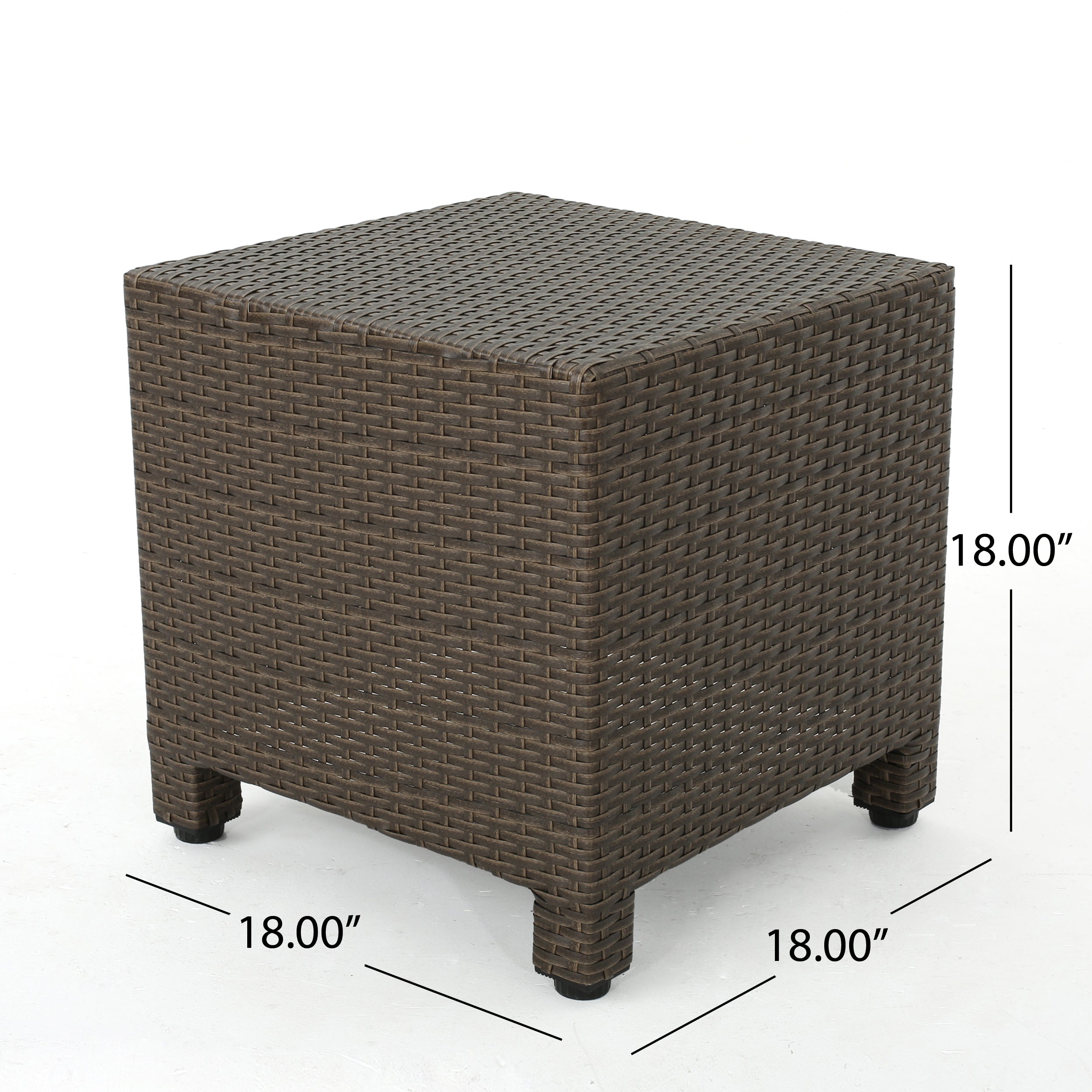 Venice Outdoor Light Brown Wicker Side Table