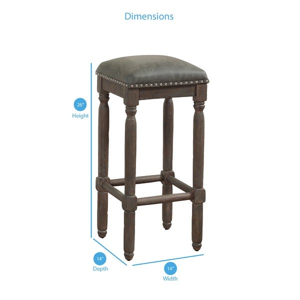 Copper Grove Sherwood 26-inch Dark Grey Leather Counter Stool