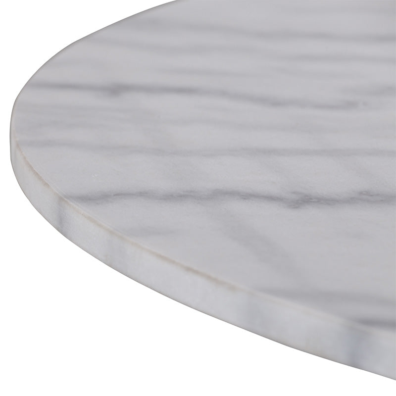 MARMOR Marble Dining Table 110cm - White & Black