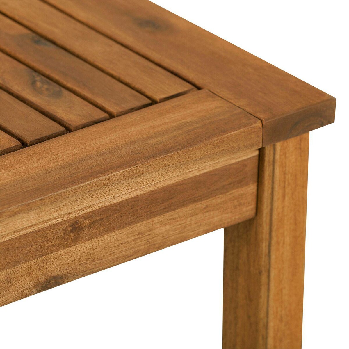 Ultimate Patio Horizon Way 20 Inch Square Brown Acacia Patio End Table