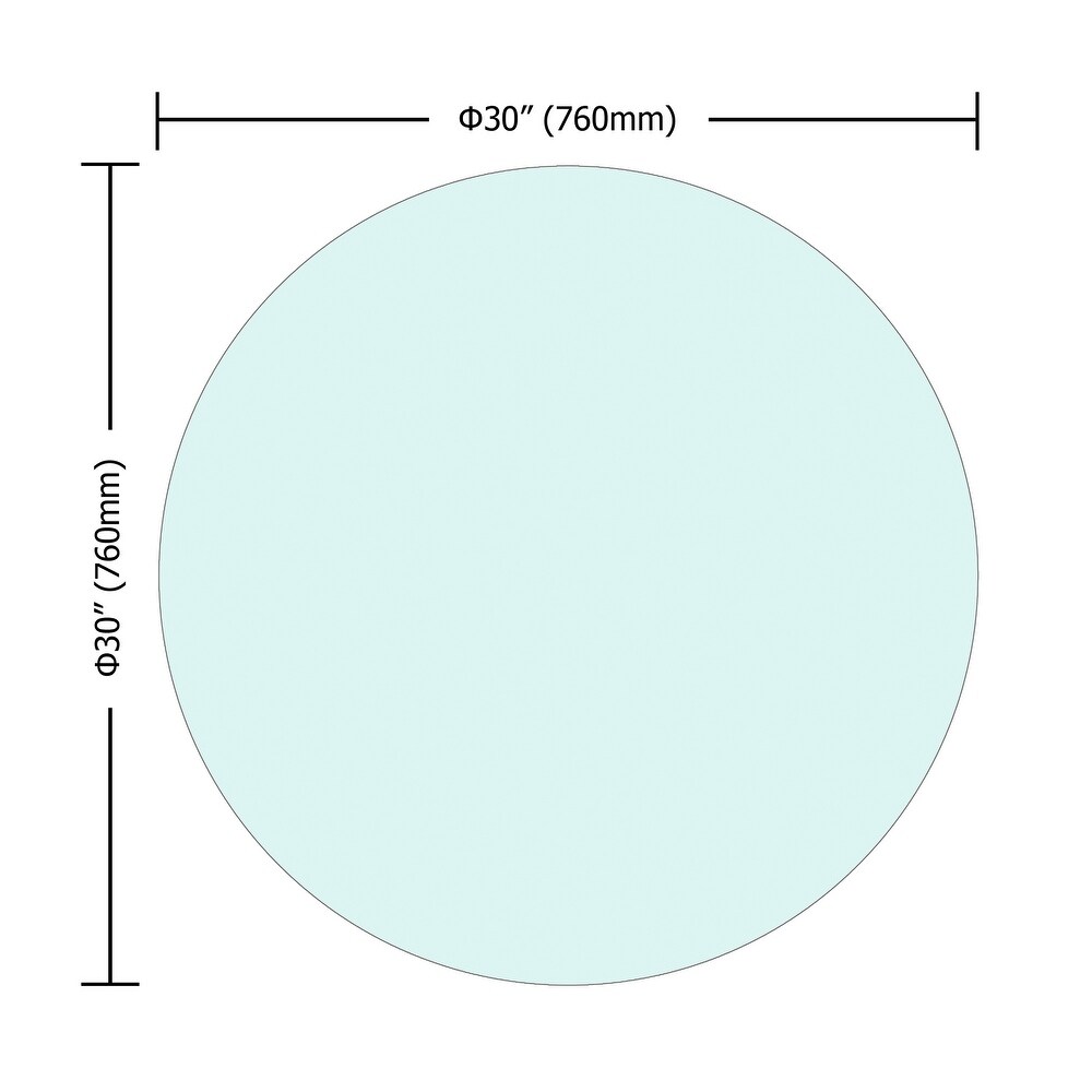 Round Tempered Glass Table Top Beveled Polished Edge (Only Table Top)   30\