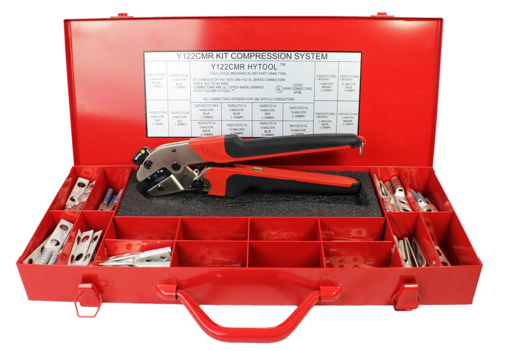 Mechanical Full Cycle Ratchet Tool with Select Long Barrel Copper Connectors