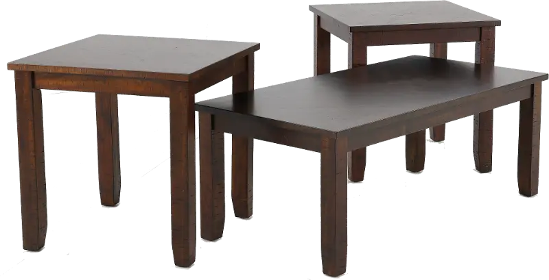 Jax Walnut Brown Table Group， Set of 3