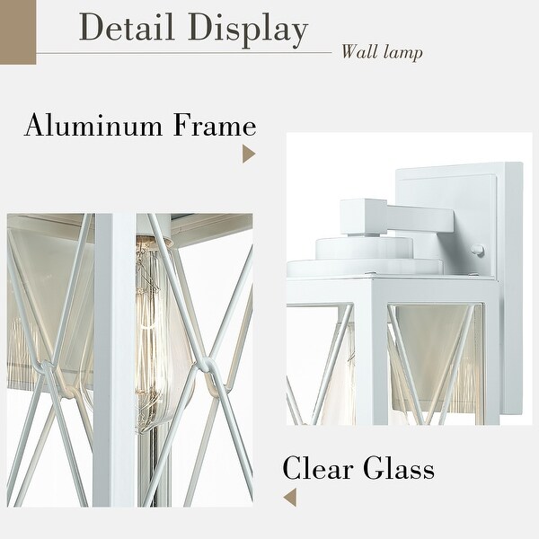 Exterior Wall Sconce， Clear Glass White Finish Shopping - The Best Deals on Outdoor Wall Lanterns | 41382186