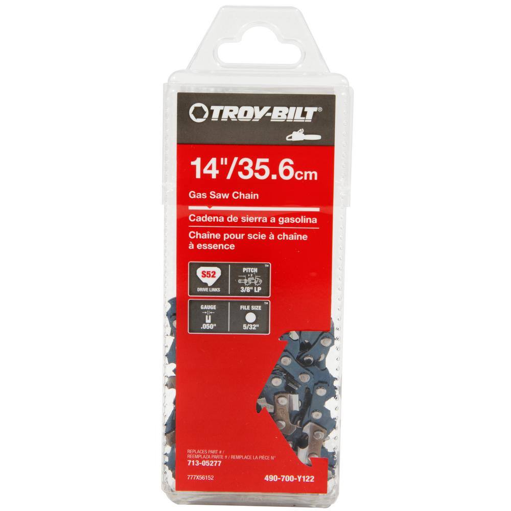 Troy-Bilt Original Equipment 14 in. 0.050 in. Gauge Chainsaw Chain for Gas Chainsaws with 52 Links Replaces OE# 713-05277 490-700-Y122