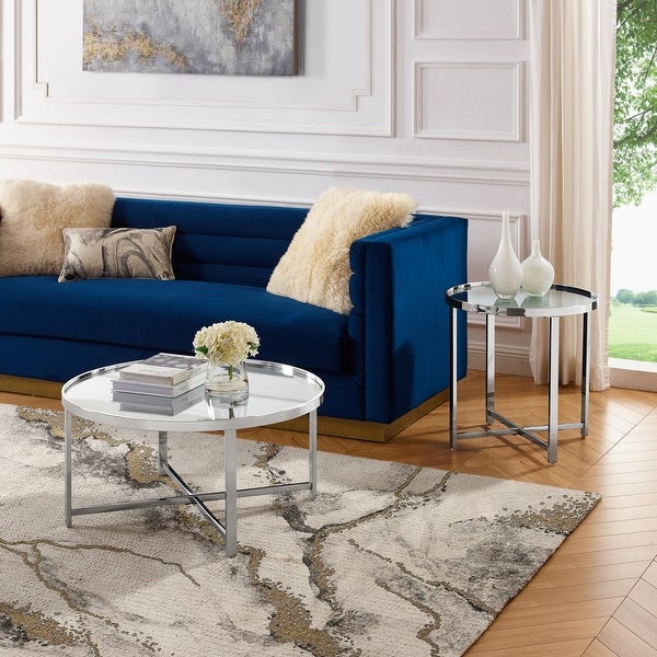 Maxen Mirrored Top End Table