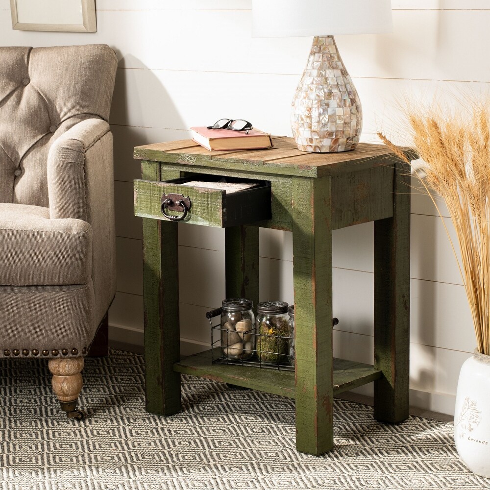 SAFAVIEH Alfred Antique Green Accent Table   21\