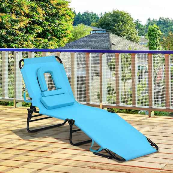 Costway 05982317 Outdoor Folding Chaise Beach Pool...