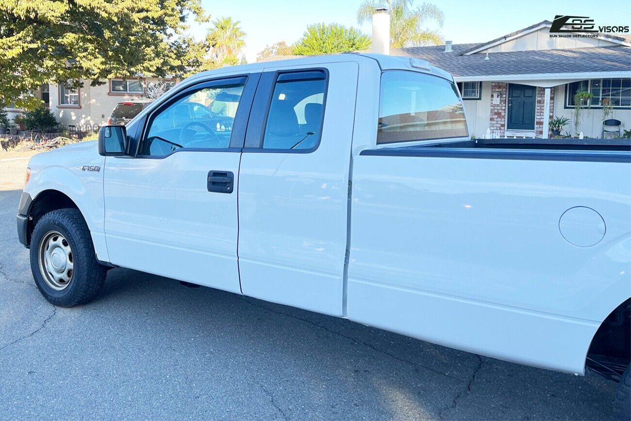 Extreme Online Store for 2004-2014 Ford F-150 Extended Cab | EOS Visors in-Channel Side Window Vents Rain Guard Deflectors