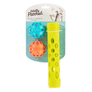 Totally Pooched Huff n' Puff 3 pack Assorted Dog Toys