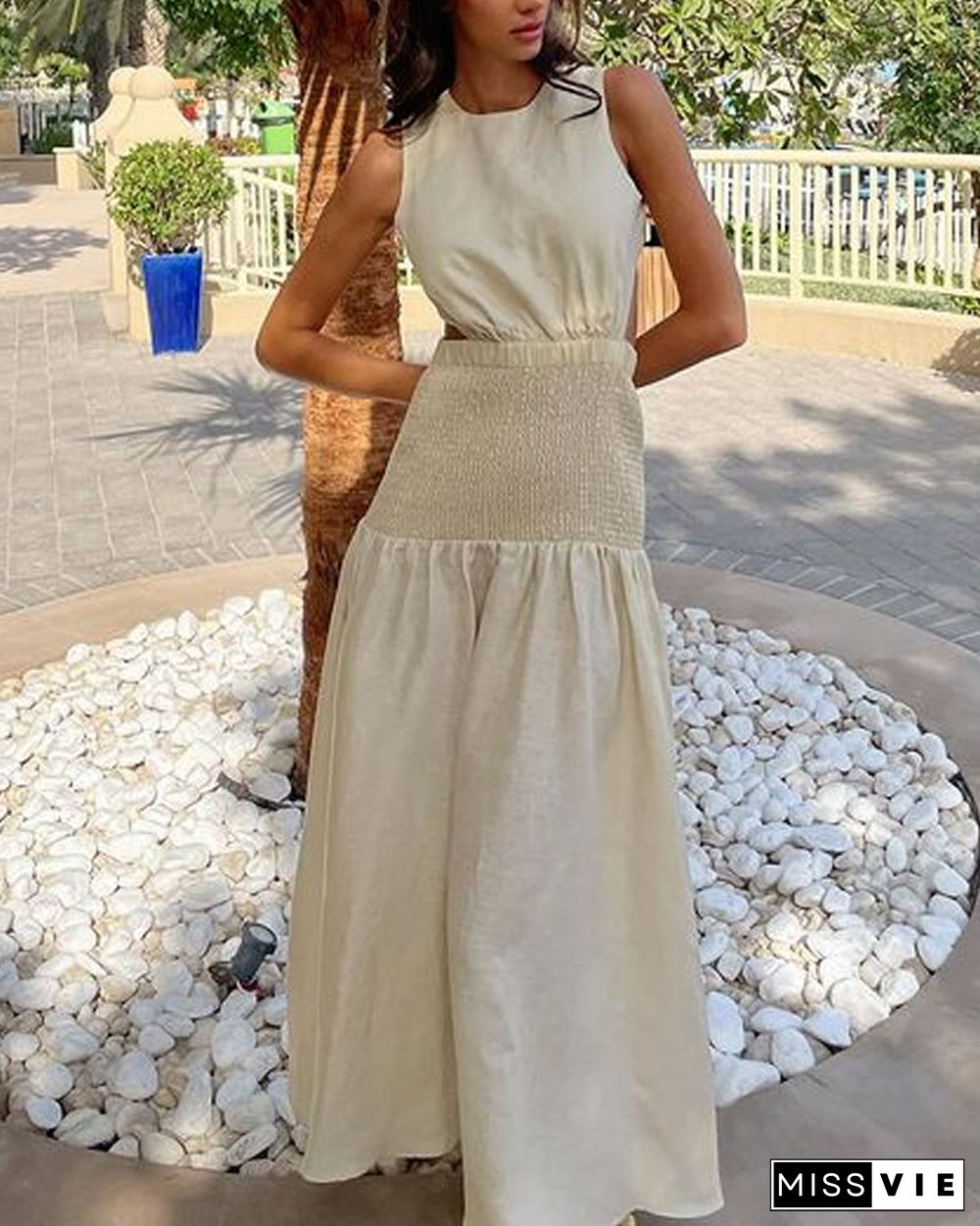 Casual Sleeveless Backless Dress