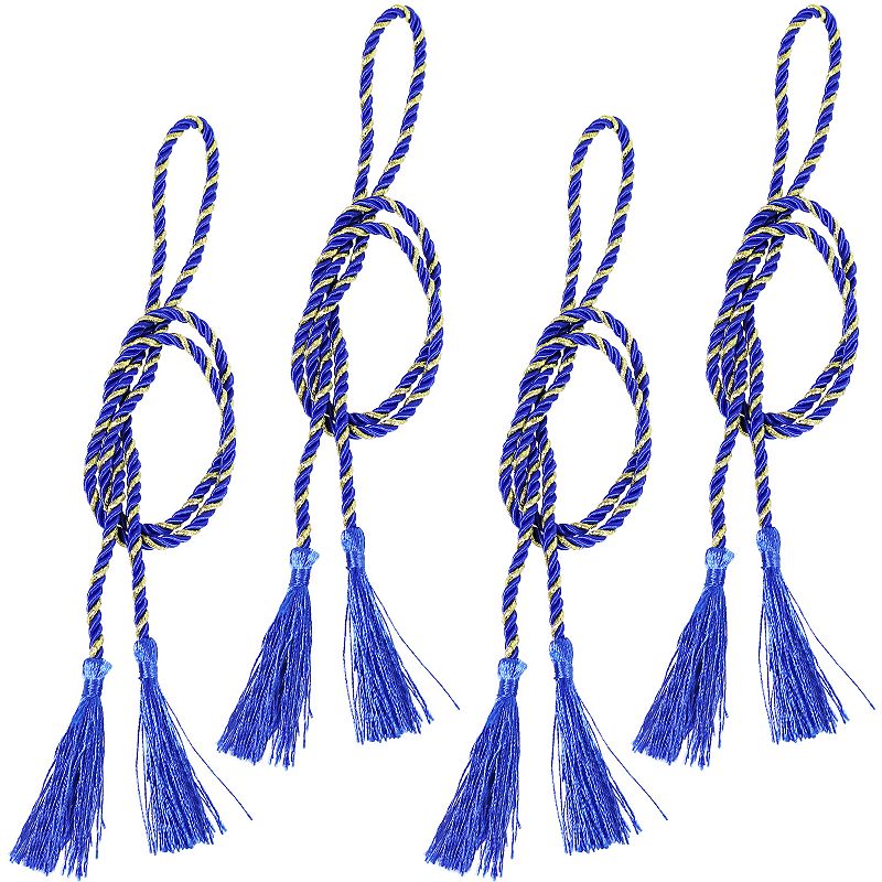 Sunnydaze Set of 4 Indoor/Outdoor Rope Curtain Tiebacks with Tassels