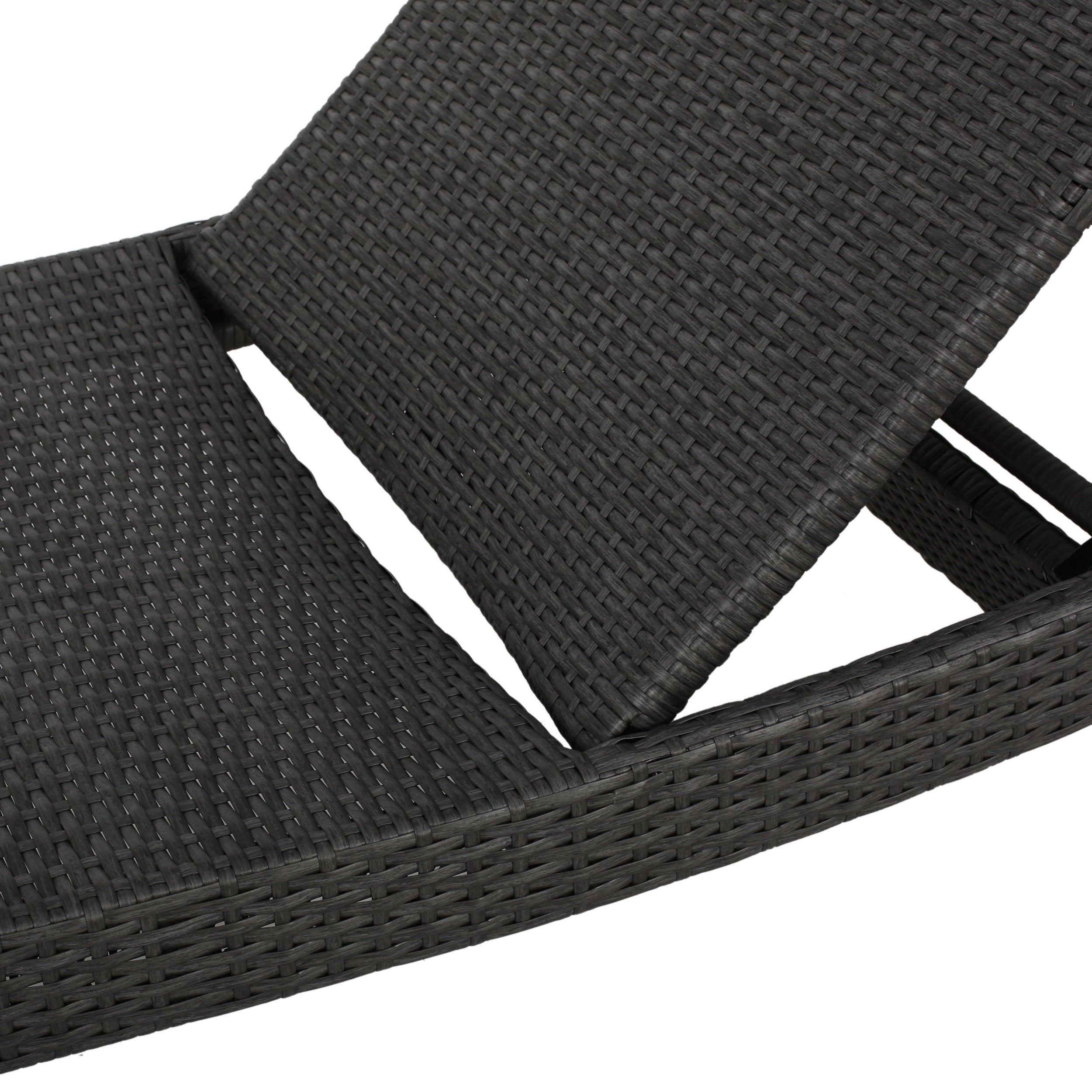 Olivia Grey Outdoor Wicker Chaise Lounge Adjustable (Set of 4)