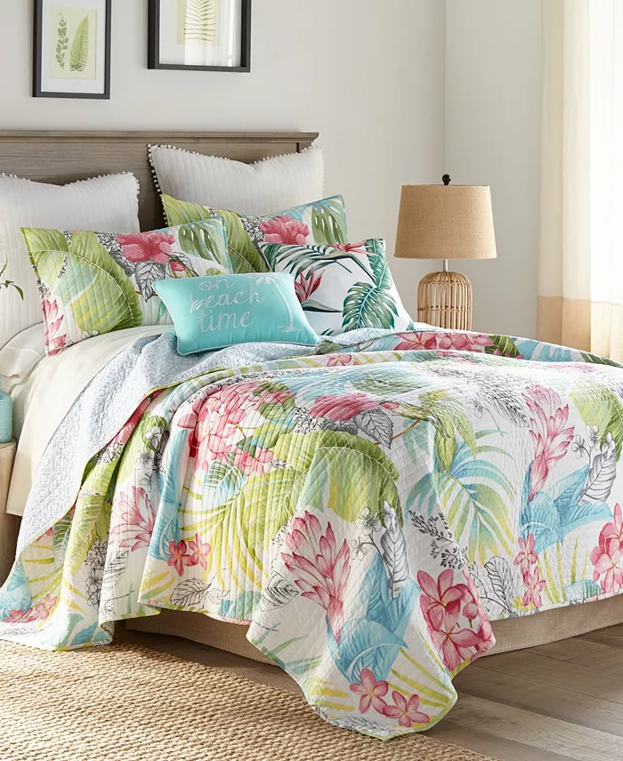 Levtex Kalani Tropical Motif Reversible 2-Pc. Quilt Set， Twin Twin XL