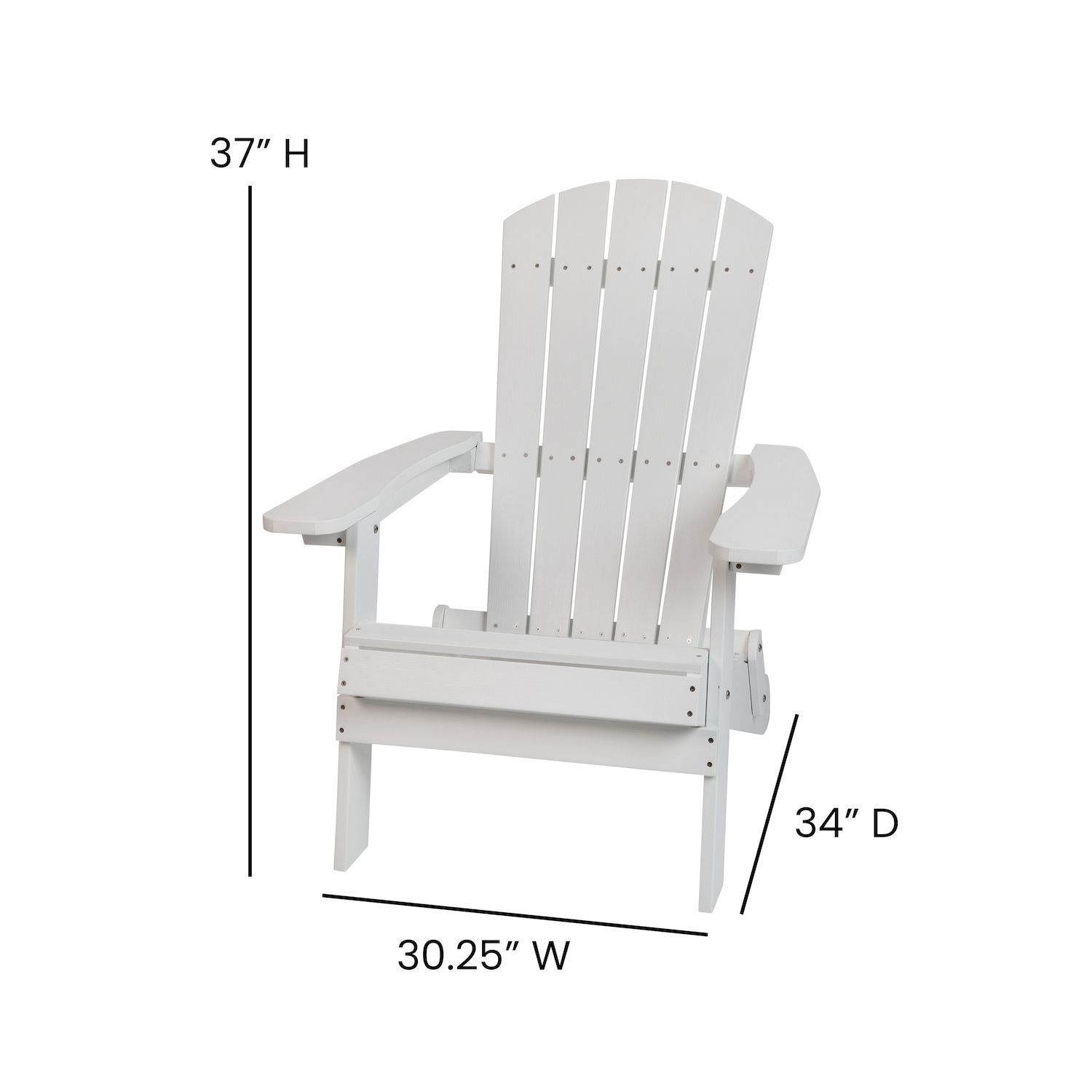 Flash Furniture Charlestown All-Weather Indoor / Outdoor Folding Adirondack Chair 2-piece Set