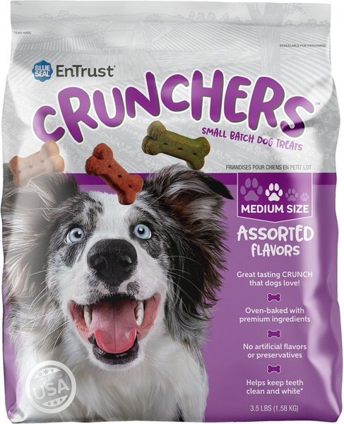 Blue Seal EnTrust Crunchers Assorted Crunchy Dog Treats， Medium， 3.5-lb bag