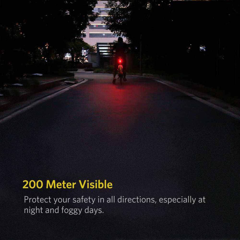 Bright Bike Light USB Rechargeable Bicycle Tail Light Waterproof 7 Modes 120LM 200m for Cycling Safety Flashlight